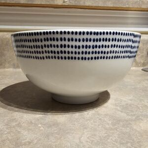 West Elm Dotted Blue Soup Cereal Rice Bowl Discontinued 6"